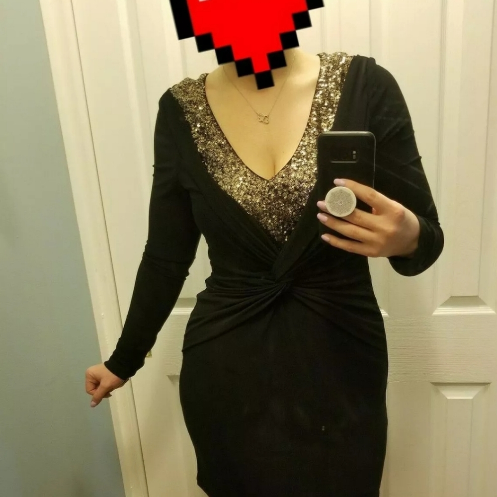 Badgley Mischka V Neck Dress size Large